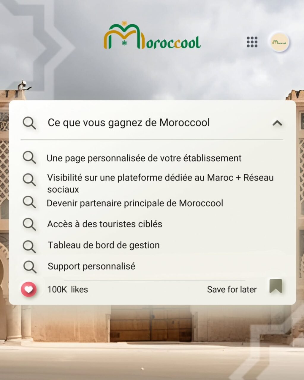 Instagram post from moroccool.official. This post is in position 0.